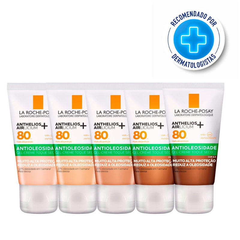 ANTHELIOS AIRLICIUM+ CORES FPS80 Protetor solar facial antioleosidade com cor
